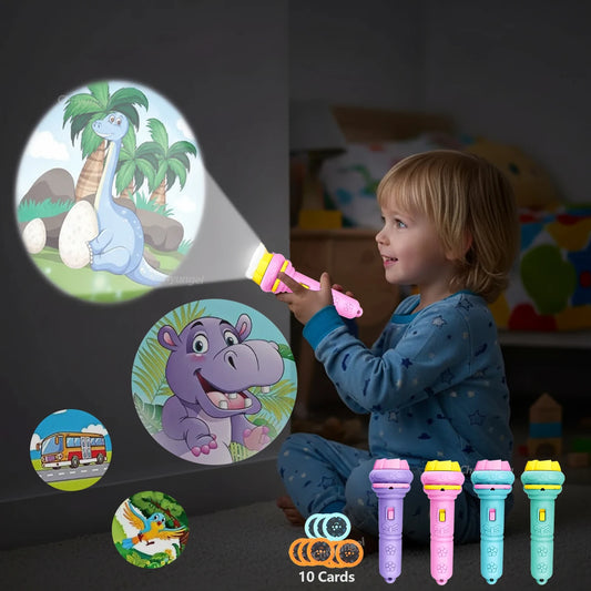 Cartoon Projection Flashlight for Kids – Educational Bedtime Toy