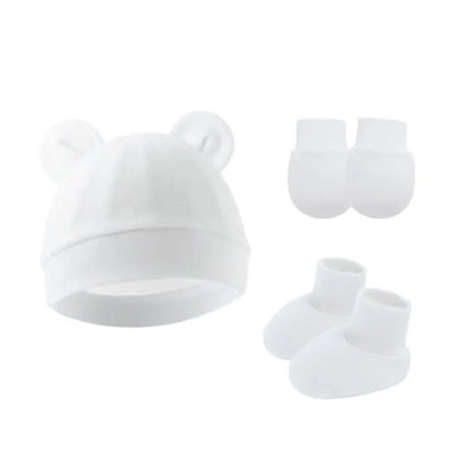 Newborn Baby Beanie & Mittens Set – Soft Cotton Hat & Gloves Gift Set