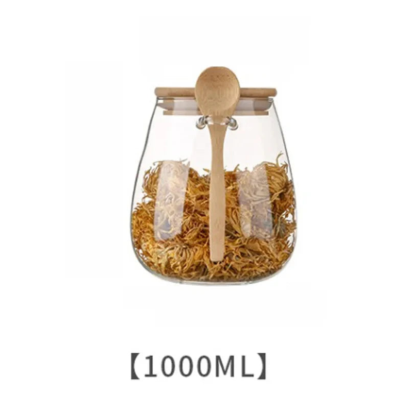 Airtight Glass Storage Jar – Sealed Food Storage Container with Lid