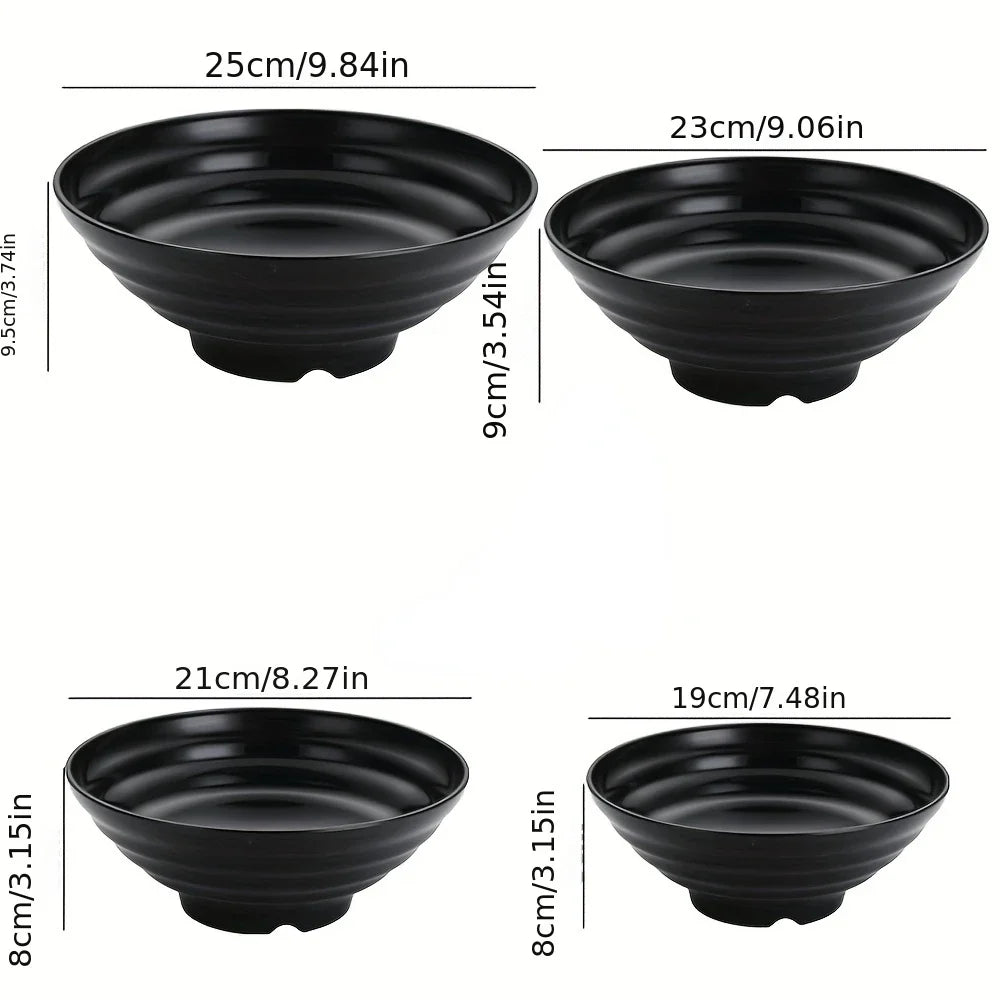 Japanese-Style Ramen & Noodle Bowl – Thickened Plastic Anti-Slip Serving Bowl (19–25cm)