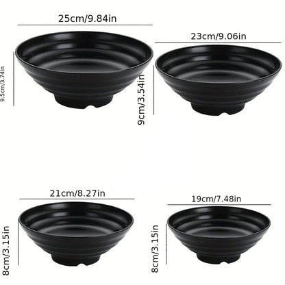 Japanese-Style Ramen & Noodle Bowl – Thickened Plastic Anti-Slip Serving Bowl (19–25cm)