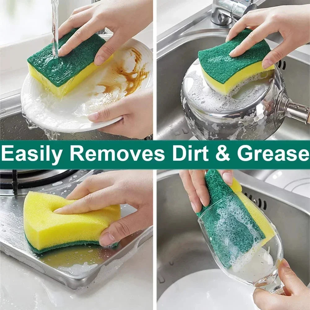 Kitchen Cleaning Sponges – Double-Sided Scrub Sponge Set