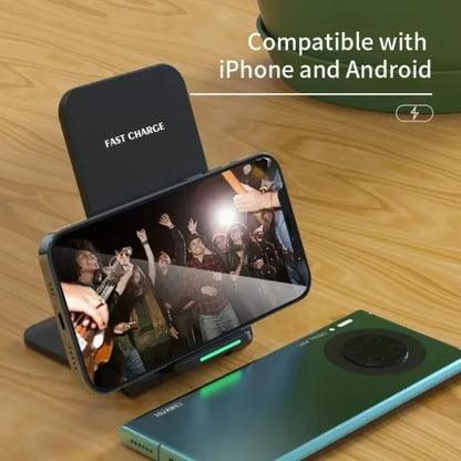 Foldable Wireless Charger Stand – Fast Charging Dock for iPhone & Android