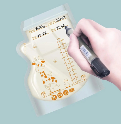 Disposable Breast Milk Storage Bags – 250ml Self-Standing Freezer Bags (30 or 100 Pack)