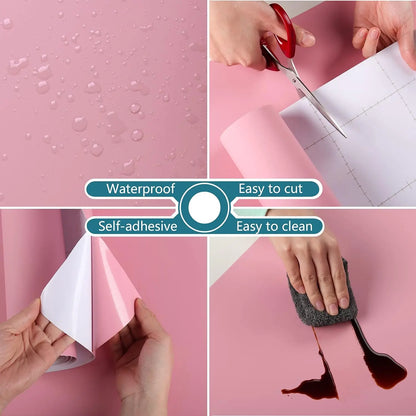Waterproof Self-Adhesive Wallpaper (14 colours available)