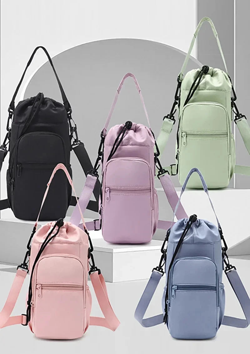 Insulated Water Bottle Carrier Bag – Adjustable Crossbody Holder with Phone Pocket