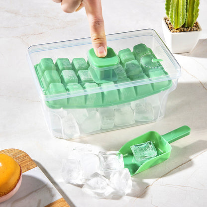 68-Cube Ice Cube Tray with Lid & Storage Bin – Easy Release Ice Maker