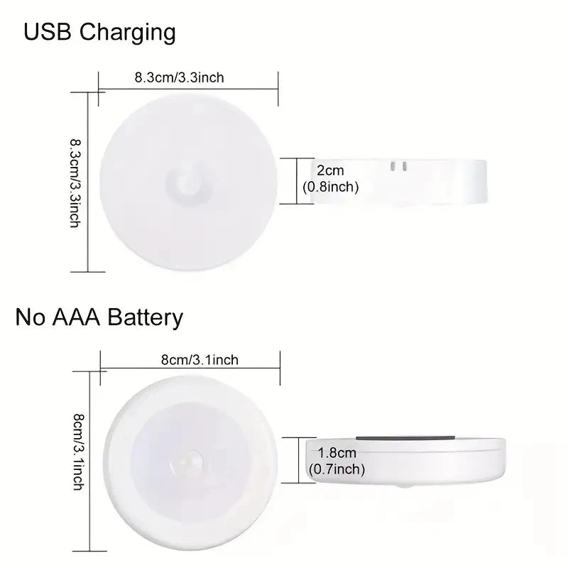 Motion Sensor LED Night Light – Wireless Rechargeable Lamp