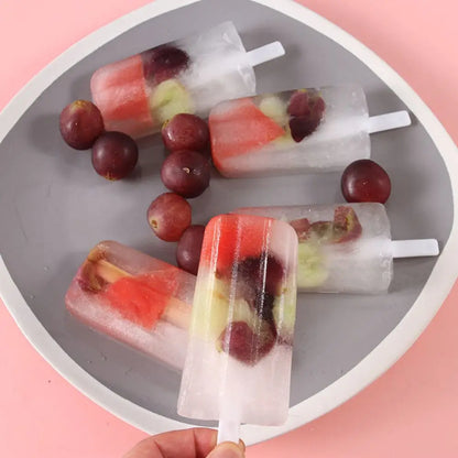 4-Cavity Homemade Ice Block Mould with Lid – Reusable Popsicle Maker