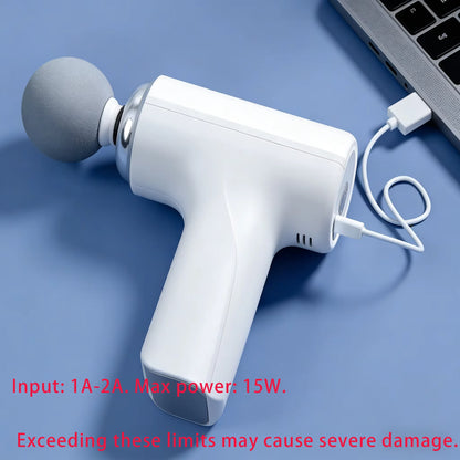 Portable Massage Gun – Deep Tissue Percussion Massager with 4 Massage Heads & LED Display