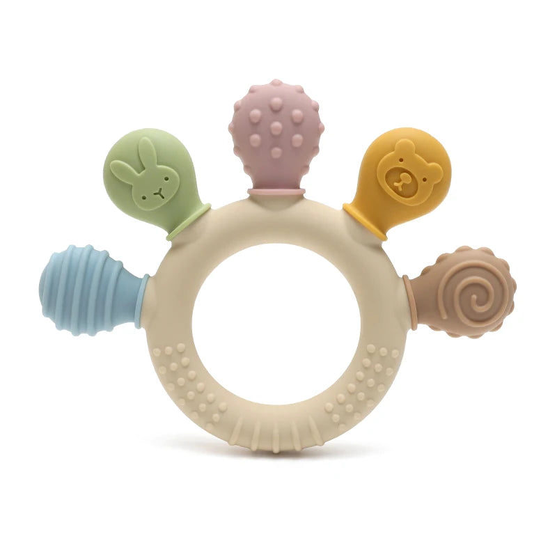 Silicone Baby Teething Ring – Sensory Chew Toy for Infants (0–12 Months)
