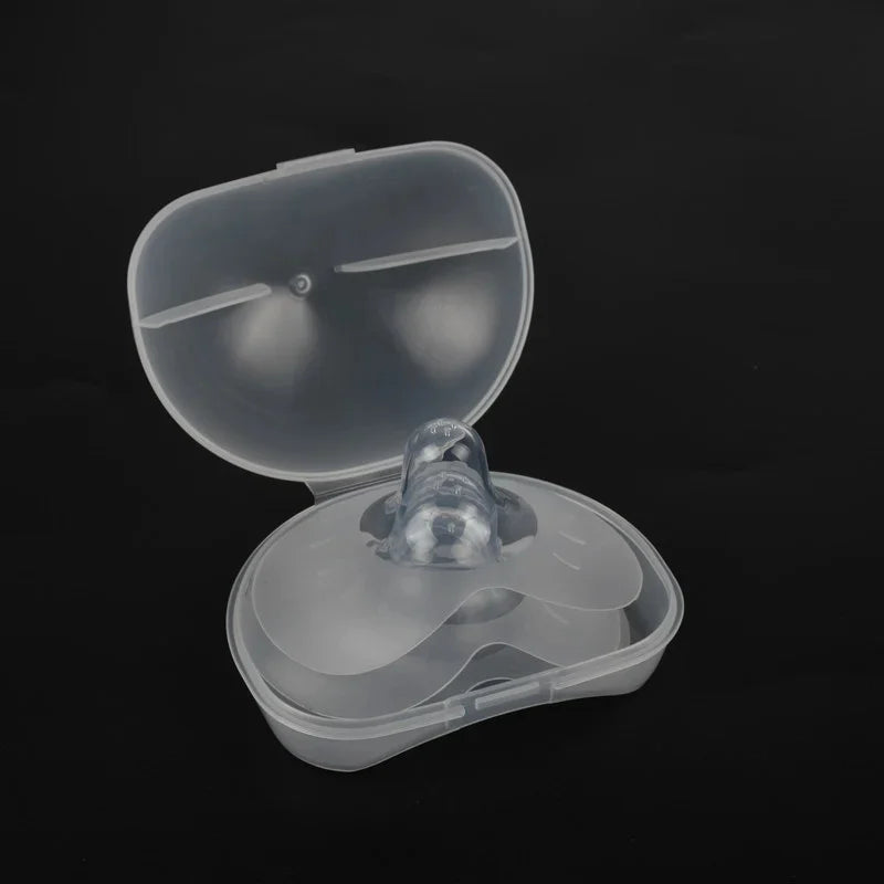 2-Pack Silicone Nipple Shields – Soft Breastfeeding Nipple Protectors with Storage Case