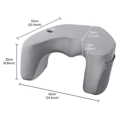 Gaming Lap Desk Pillow – Sofa Arm Rest Cushion with Cup Holder, Phone Stand & Storage Pockets