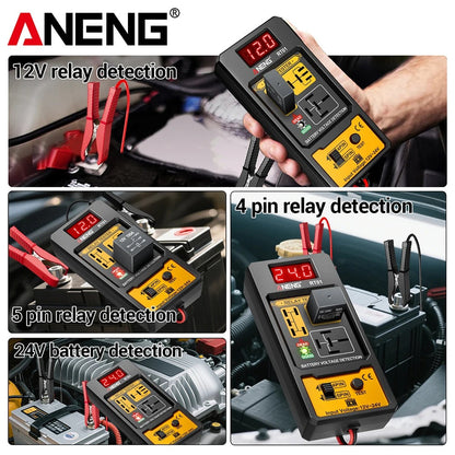 Automotive Car Relay Tester Digital Display Voltage Battery 4 5pin Relay 12/24V
