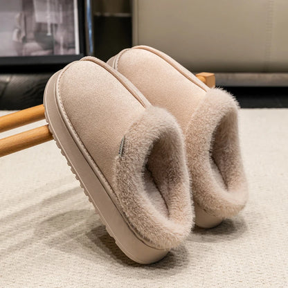 Fluffy Winter Slippers – Warm Fur-Lined Indoor Shoes with Thick Non-Slip Sole