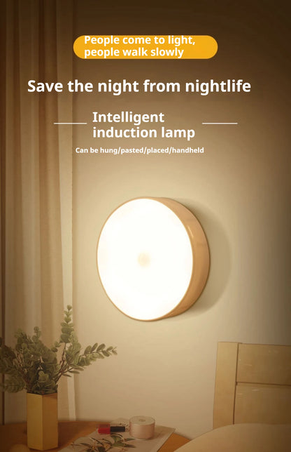 Motion Sensor LED Night Light – Wireless Rechargeable Lamp