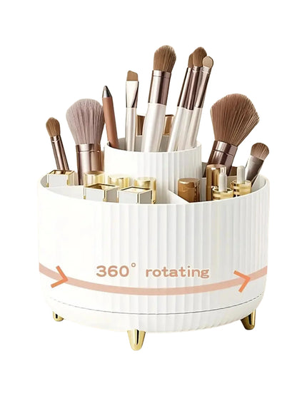 360° Rotating Makeup Organiser – Multi-Compartment Cosmetic Storage Holder