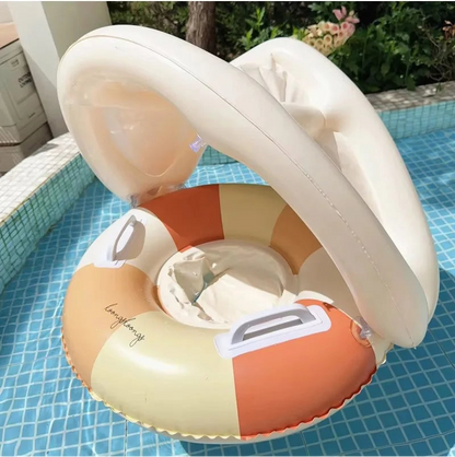 Kids Inflatable Swimming Ring – Retro Striped Pool Float