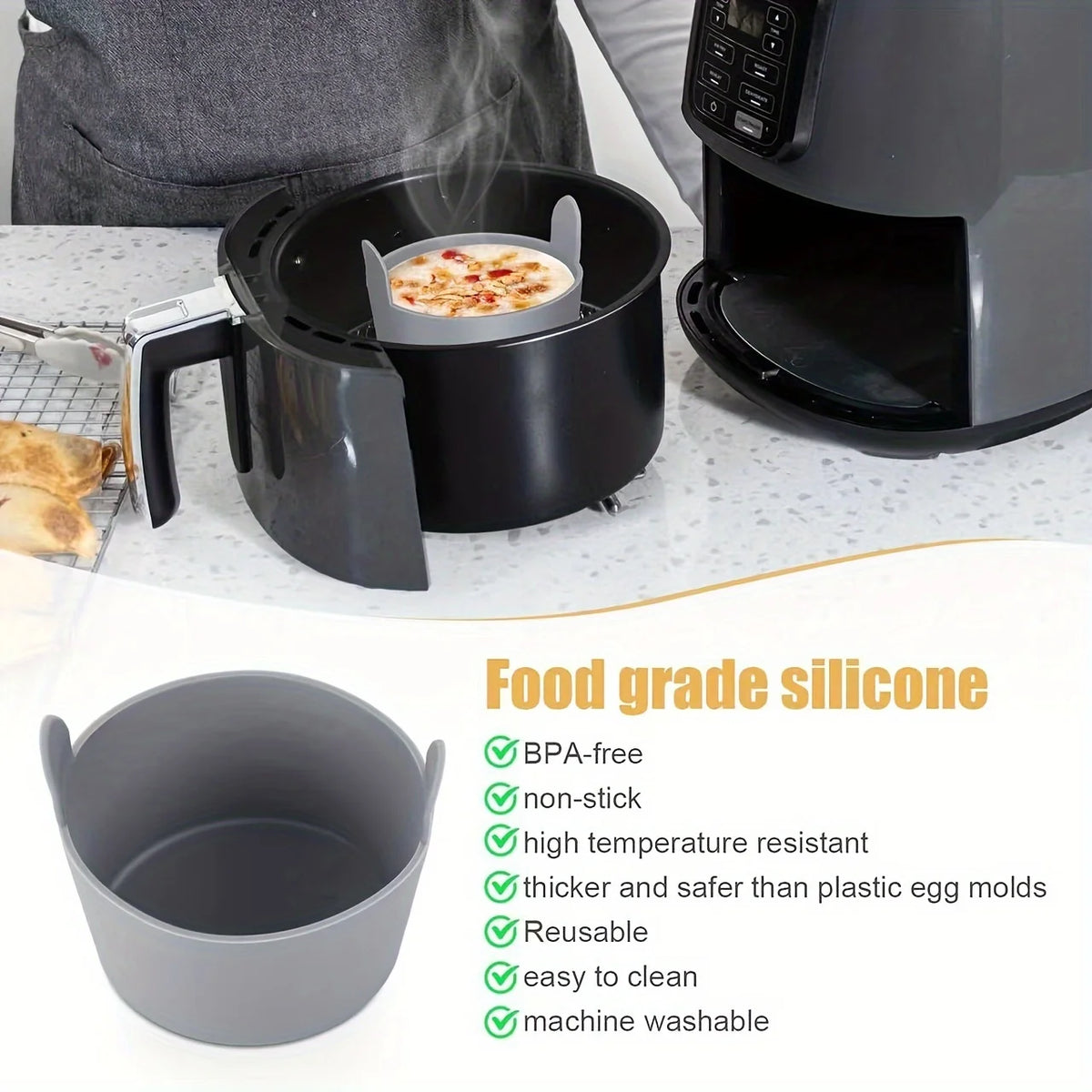 Silicone Air Fryer Egg Poacher Cups – Reusable Egg Cooker Moulds