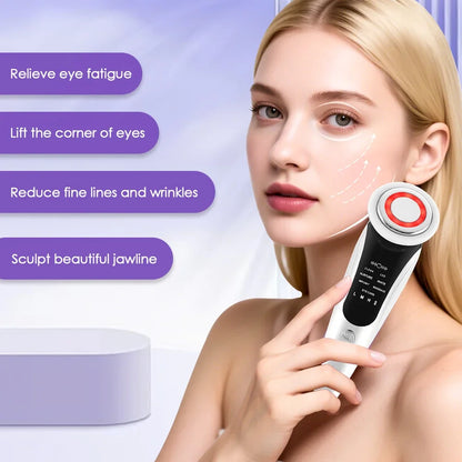 EMS Face Lifting Device – LED Therapy & Hot Compress Massager