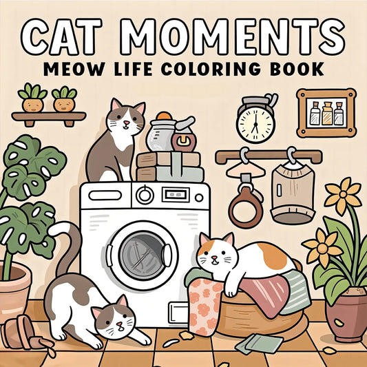 Cat Moments Adult Colouring Book – Relaxing Cat-Themed Colouring Book