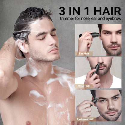 Rechargeable Nose Hair Trimmer with 360° Dual-Blade System