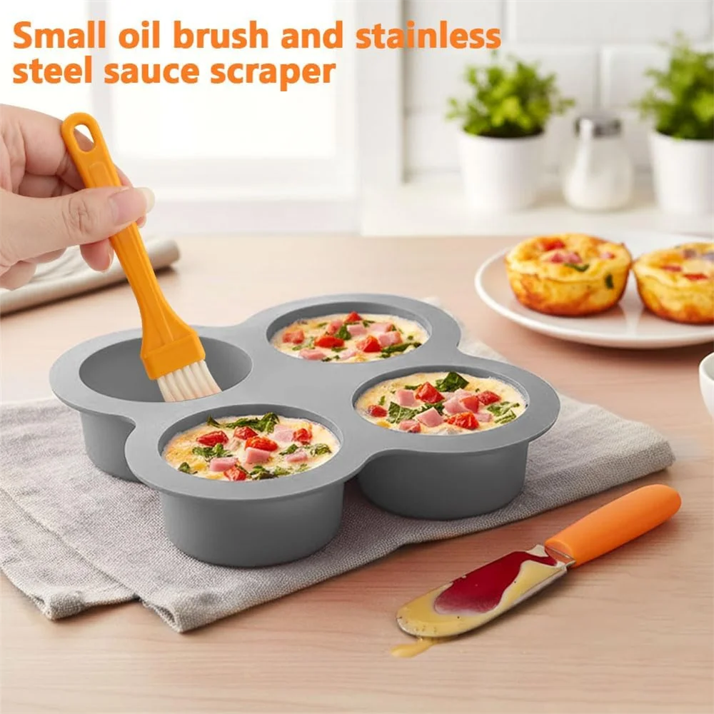 4-Cup Silicone Air Fryer Egg Bite Mould – Non-Stick Muffin & Mini Baking Pan