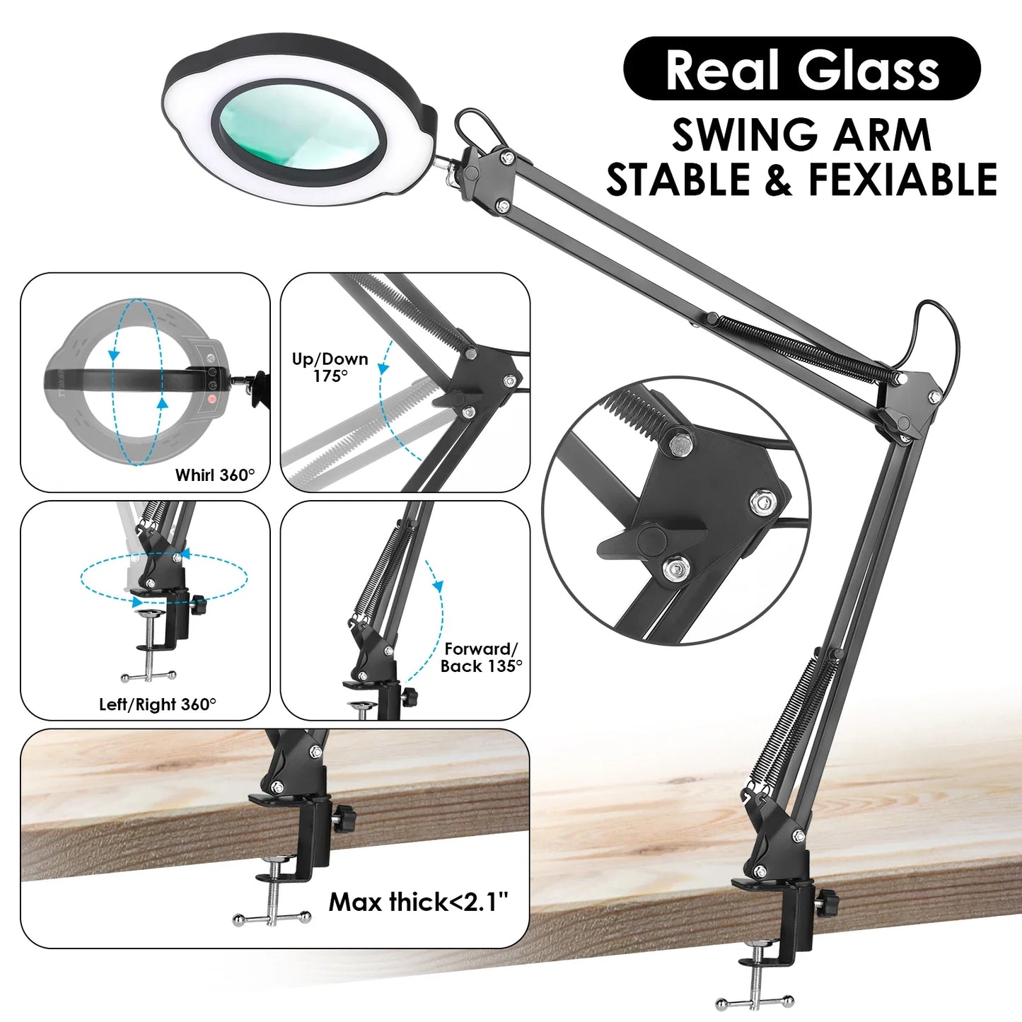 72LED 8X/10X USB Magnifying Glass with 3 Colours Light (10 different variants available)