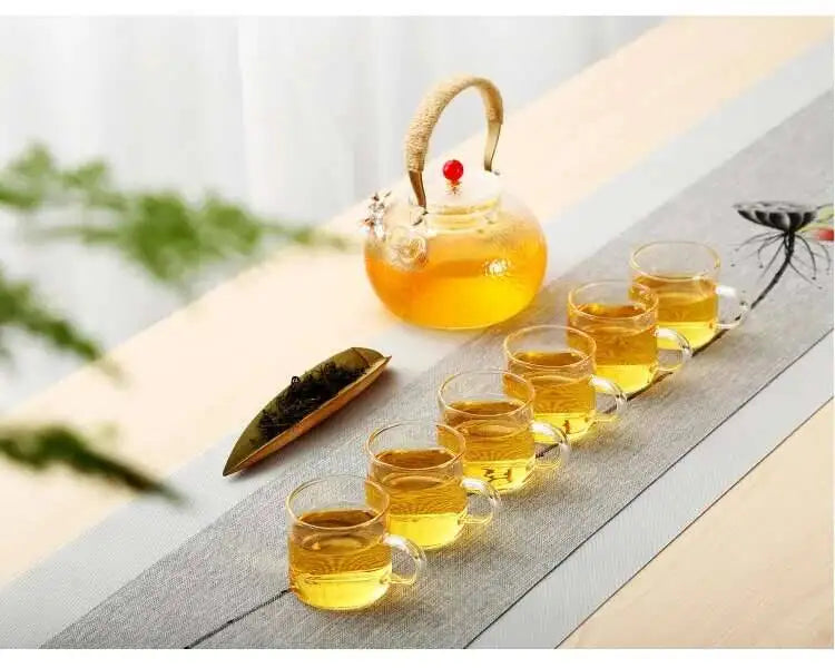 6-Piece Heat-Resistant Glass Tea Cup Set – 100ml Thickened Espresso & Coffee Cups