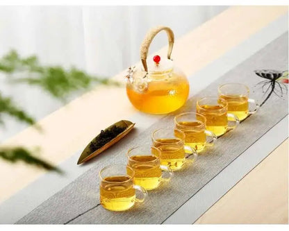 6-Piece Heat-Resistant Glass Tea Cup Set – 100ml Thickened Espresso & Coffee Cups