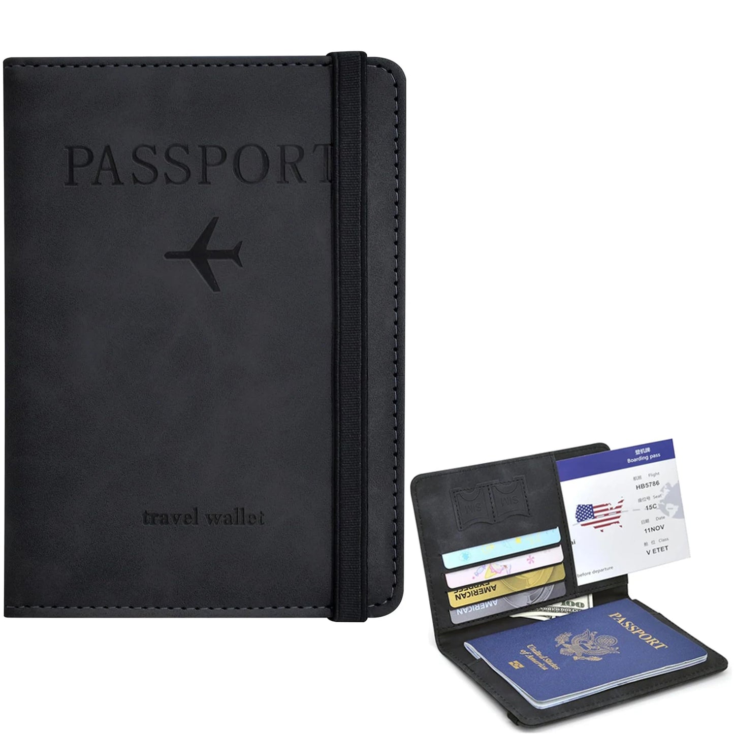 RFID Passport & Travel Wallet – PU Leather Organiser with Card & Document Storage