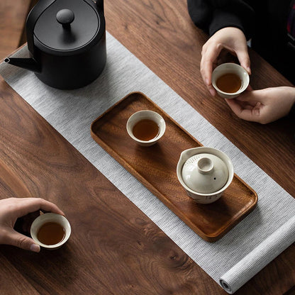 Japanese Style Wooden Serving Tray – Solid Wood Snack, Dessert & Tea Plate