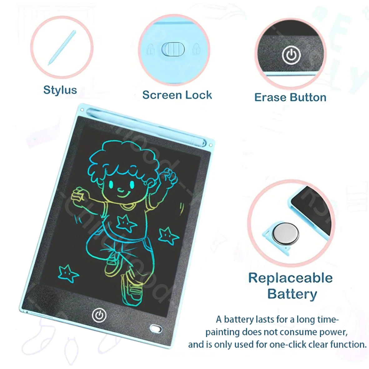 8.5" LCD Writing Tablet – Reusable Drawing & Doodle Board for Kids