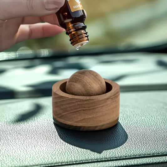 Natural Wooden Essential Oil Diffuser – Mini Aromatherapy Fragrance Diffuser for Car & Home