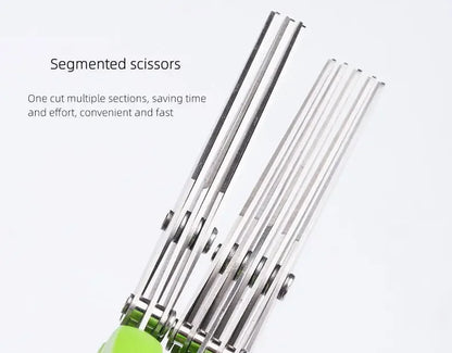 Multi-Layer Stainless Steel Herb Scissors – 3 or 5 Blade Kitchen Herb & Vegetable Cutter