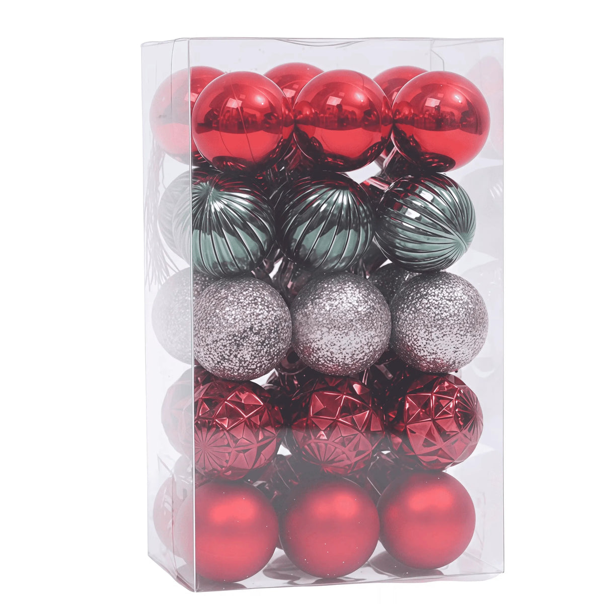 30-Pack Flocked Velvet Christmas Baubles – 3cm Mini Christmas Tree Hanging Ornaments