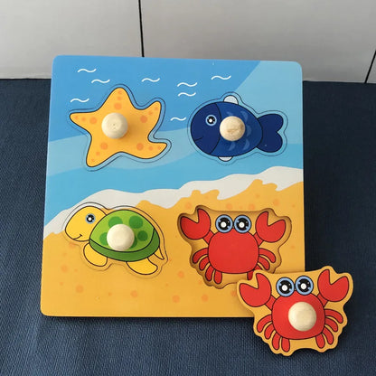 Montessori Wooden Learning Puzzle – Educational Toy for Toddlers (1–3 Years)