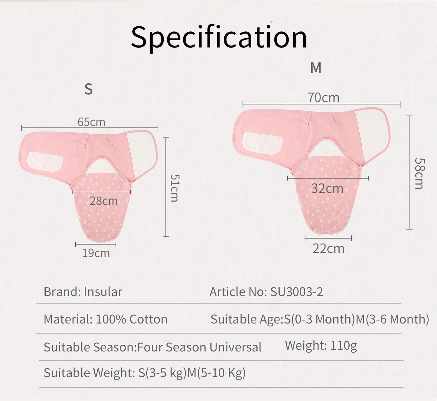 Baby Swaddle Wrap with Cap – Cotton Anti-Startle Newborn Blanket