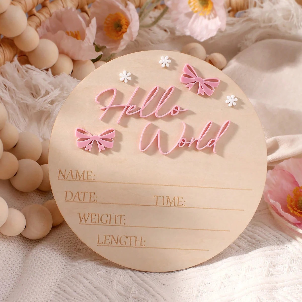 Hello World Newborn Name Sign