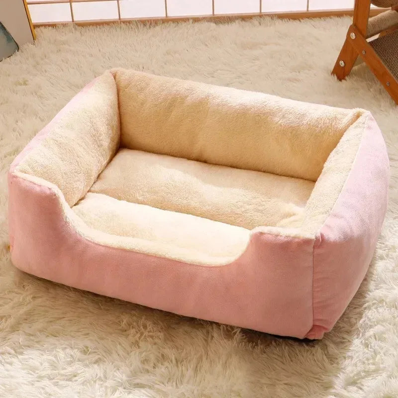 Soft Plush Pet Bed – Warm & Cozy Cat and Dog Cushion
