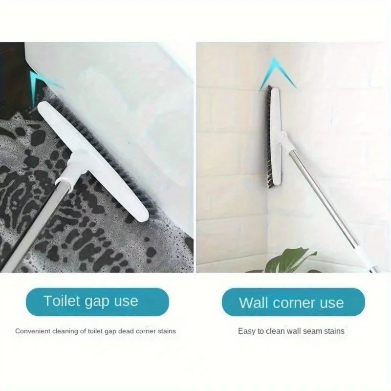 Long Handle Bathroom Scrub Brush – Hard Bristle Floor, Tile & Tub Cleaning Brush