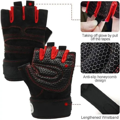 Fitness Weight Lifting Gloves – Shockproof Gym Gloves with Wrist Support