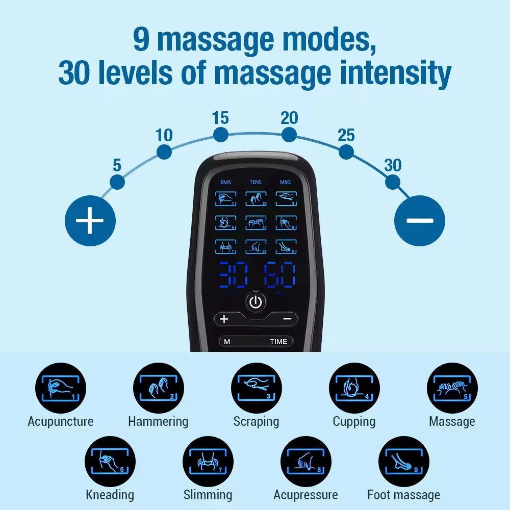 TENS Muscle Stimulator – Electric Pulse Massager for Muscle Relaxation