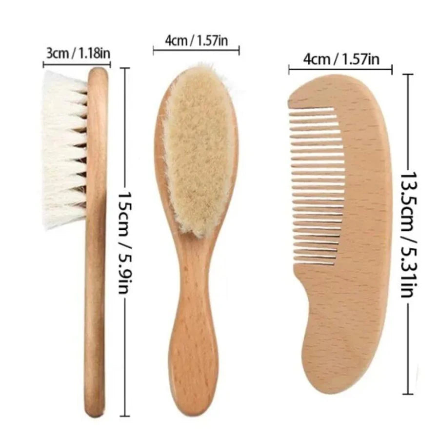 2-Piece Baby Hair Brush & Comb Set – Soft Newborn Grooming Kit