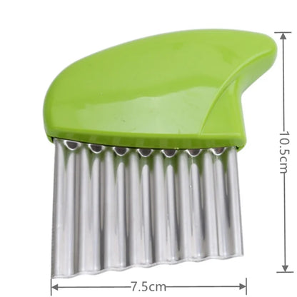 Stainless Steel Crinkle Cutter – Wavy Vegetable, Fruit & French Fry Slicer