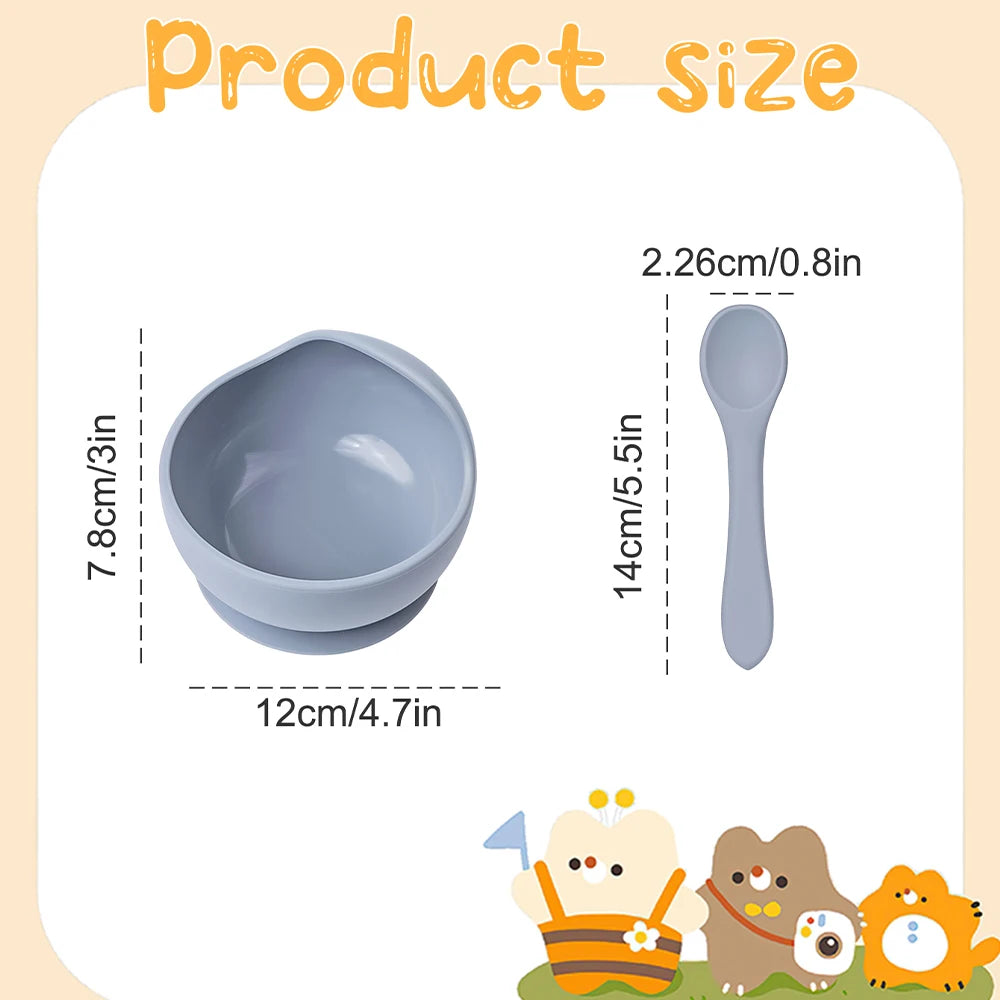 2pc Silicone Suction Baby Bowls – Self-Feeding & Weaning Tableware Set