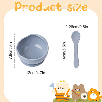 2pc Silicone Suction Baby Bowls – Self-Feeding & Weaning Tableware Set