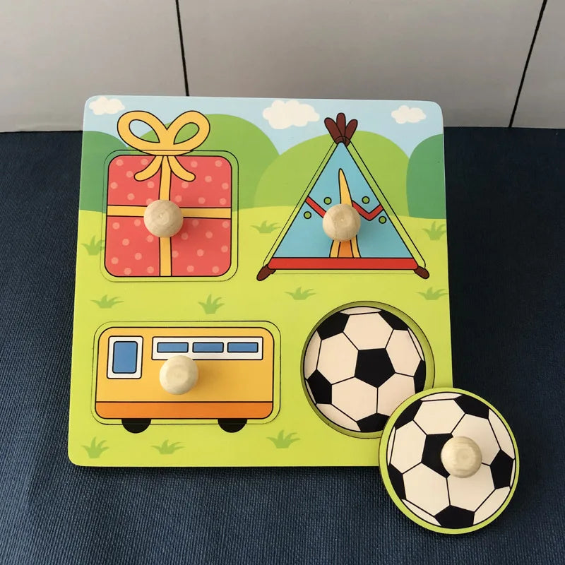 Montessori Wooden Learning Puzzle – Educational Toy for Toddlers (1–3 Years)
