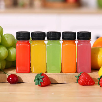 10-Pack Clear Plastic Juice Bottles with Caps – 60ml, 120ml & 150ml