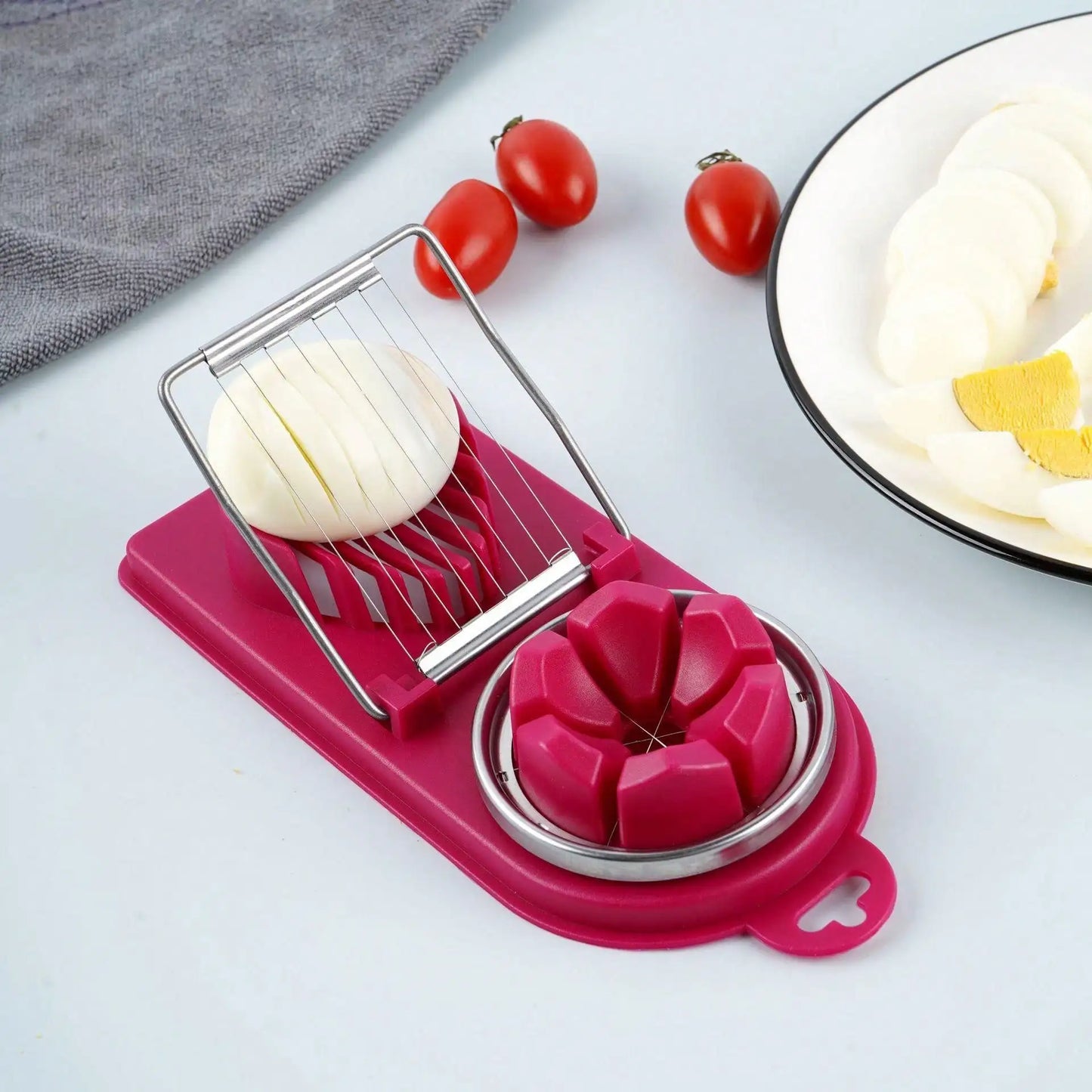 2-in-1 Egg Slicer – Stainless Steel Wire Egg Cutter